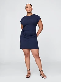 Modern Rib Ruched Mini Dress