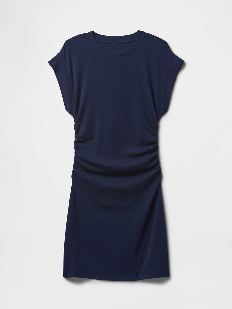 Modern Rib Ruched Mini Dress