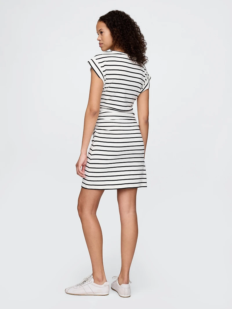 Modern Rib Ruched Mini Dress