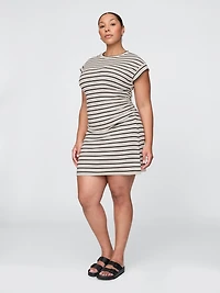Modern Rib Ruched Mini Dress