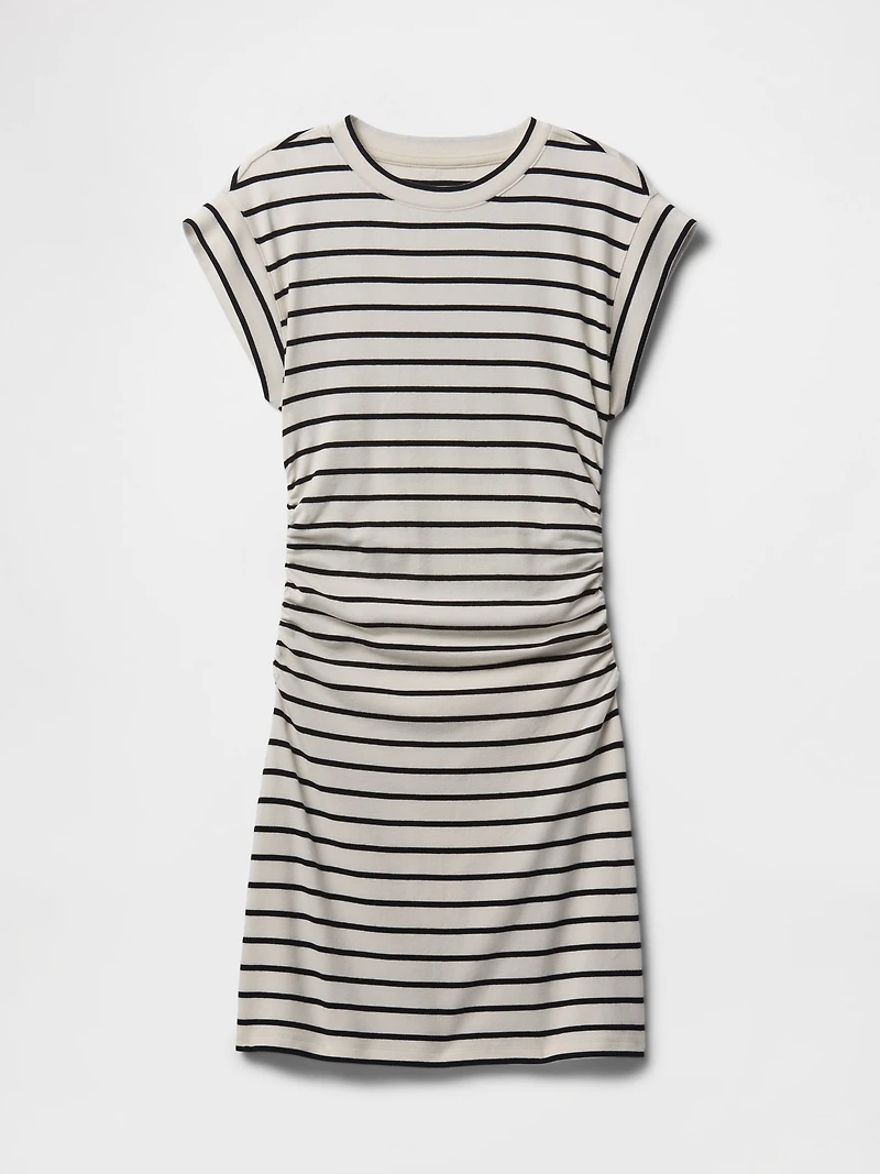 Modern Rib Ruched Mini Dress