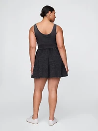 Cotton Gauze Mixed Media Mini Tank Dress