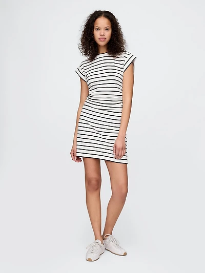 Modern Rib Ruched Mini Dress