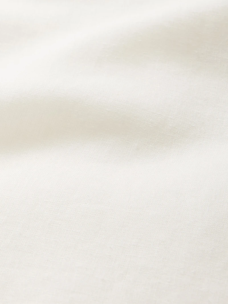 Linen-Blend Scalloped Midi Dress