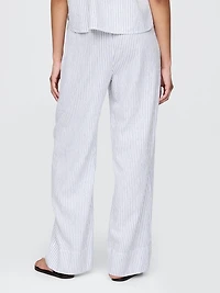 Linen-Blend Easy Wide-Hem Pants