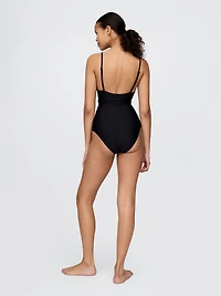 Tie-Knot Cutout Wrap One-Piece Swimsuit