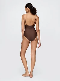 Tie-Knot Cutout Wrap One-Piece Swimsuit