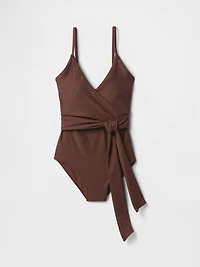 Tie-Knot Cutout Wrap One-Piece Swimsuit