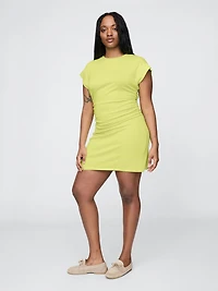 Modern Rib Ruched Mini Dress