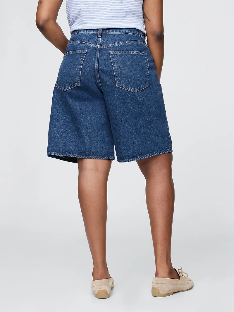 11" Mid Rise Longline Denim Shorts