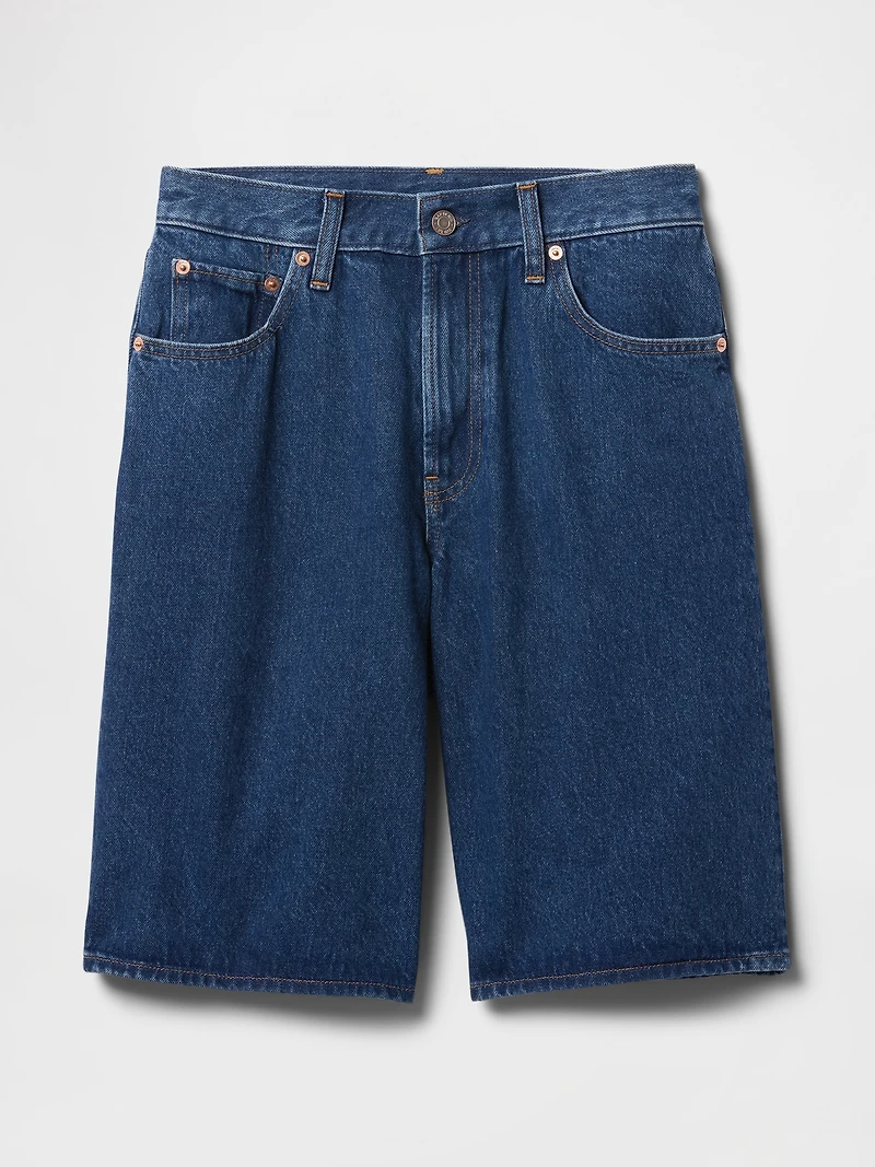 11" Mid Rise Longline Denim Shorts