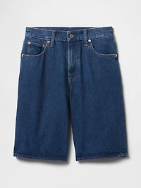 11" Mid Rise Longline Denim Shorts