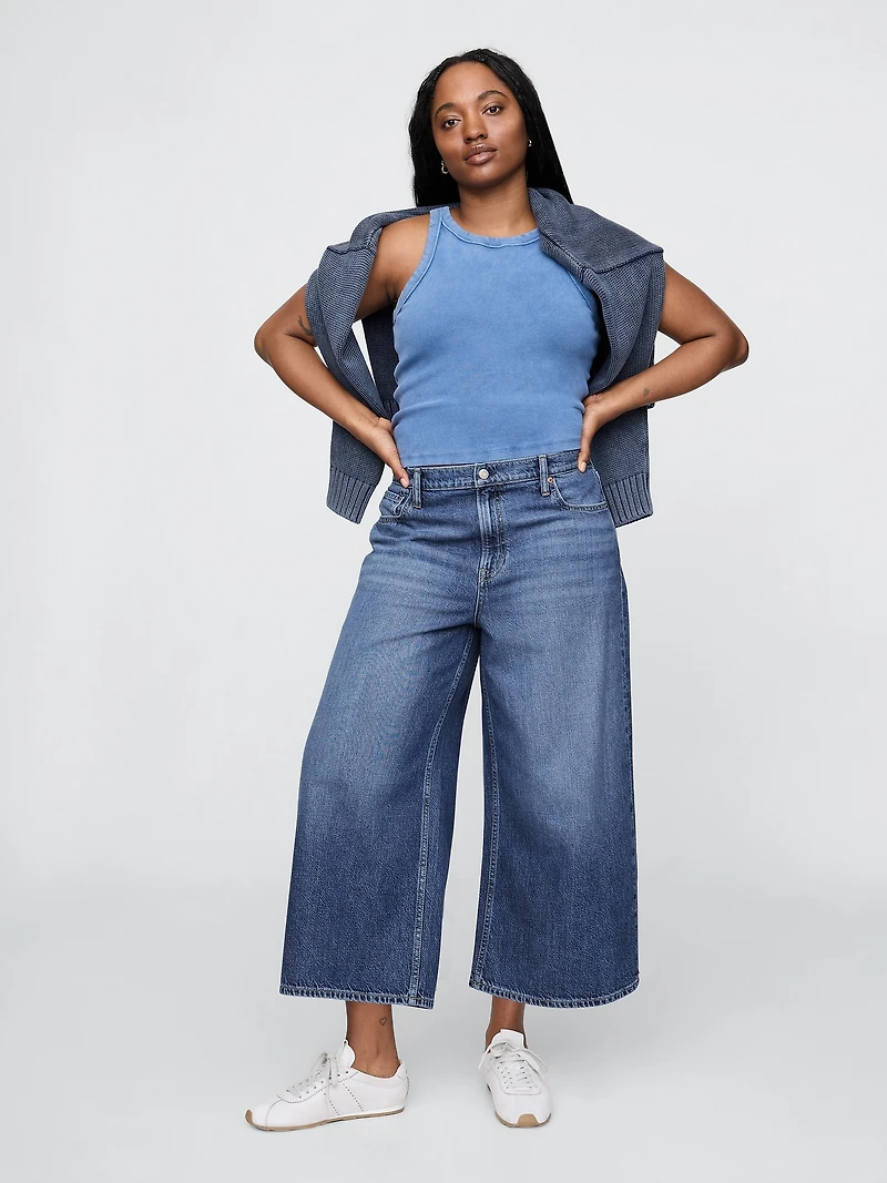 Mid Rise UltraSoft Baggy Crop Jeans