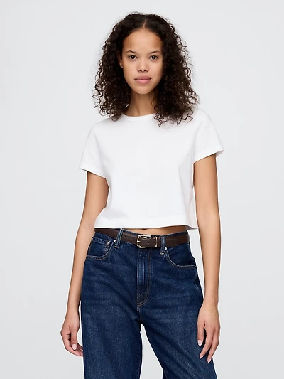 Cotton Jersey Crop T-Shirt