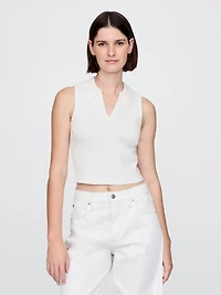 Rib Sweater Crop Tank Top