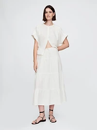 Cotton Gauze Tiered Maxi Skirt
