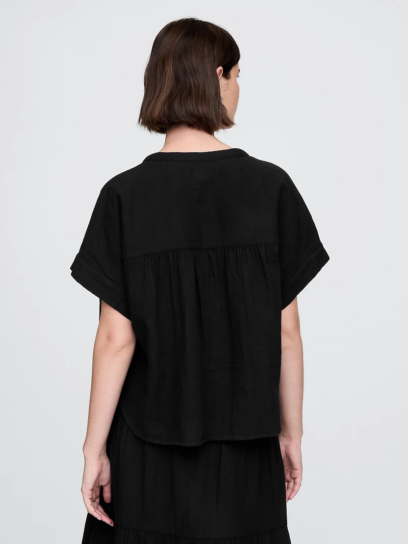 Cotton Gauze Dolman Shirt