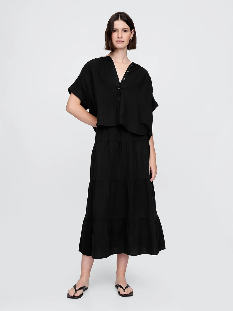 Cotton Gauze Dolman Shirt