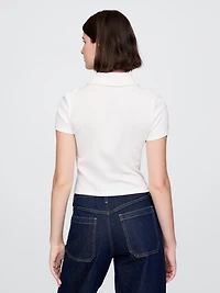 Modern Rib Crop Polo Shirt