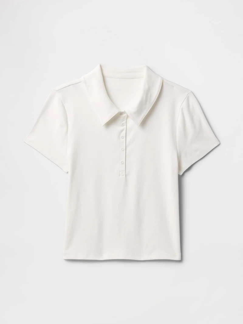 Modern Rib Crop Polo Shirt