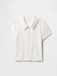 Modern Rib Crop Polo Shirt