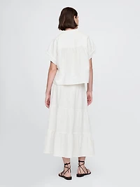 Cotton Gauze Tiered Maxi Skirt