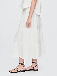 Cotton Gauze Tiered Maxi Skirt