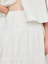Cotton Gauze Tiered Maxi Skirt