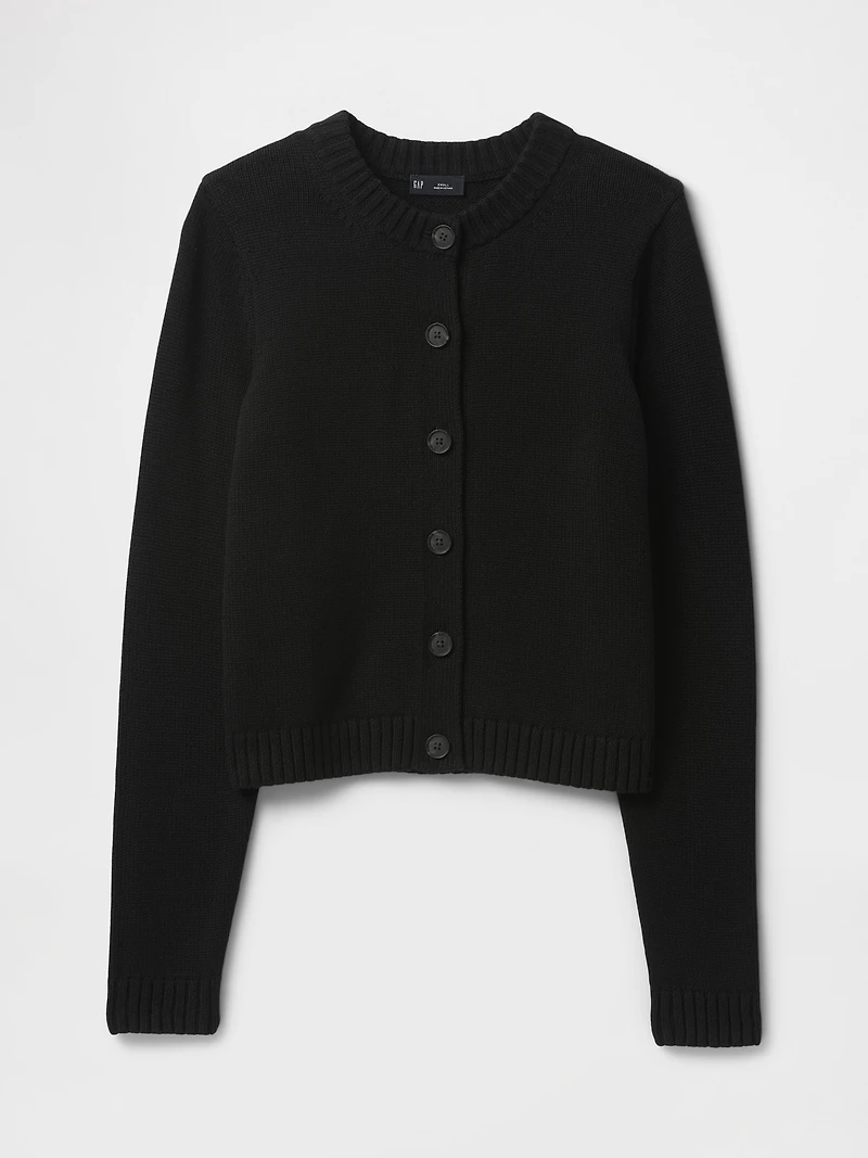 100% Cotton Crewneck Cardigan