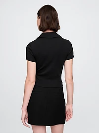 Modern Rib Crop Polo Shirt