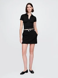 Modern Rib Crop Polo Shirt