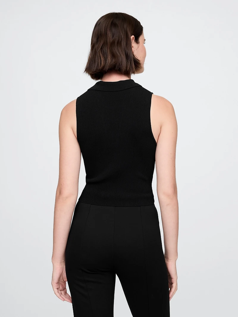 Rib Sweater Crop Tank Top