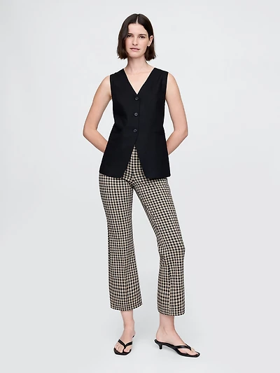 High Rise Double Knit Crop Kick Pants