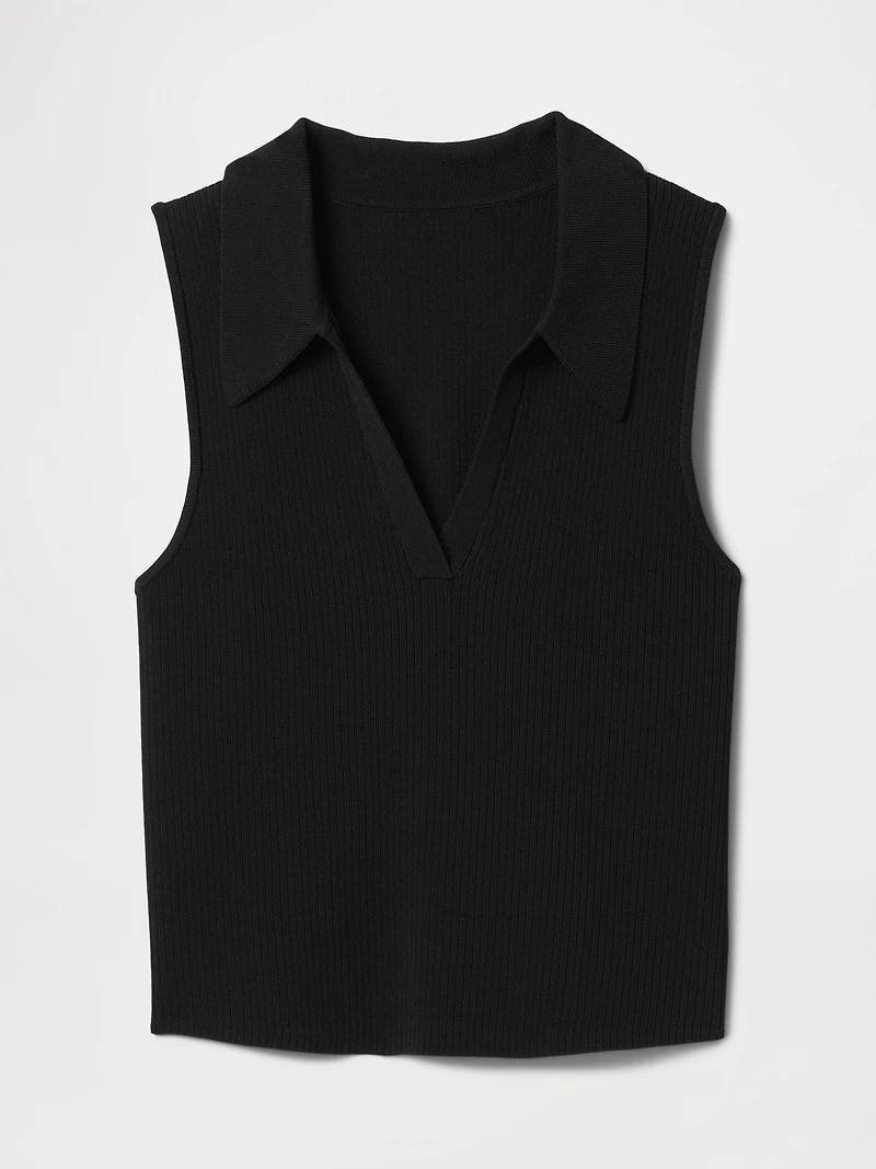 Rib Sweater Crop Tank Top
