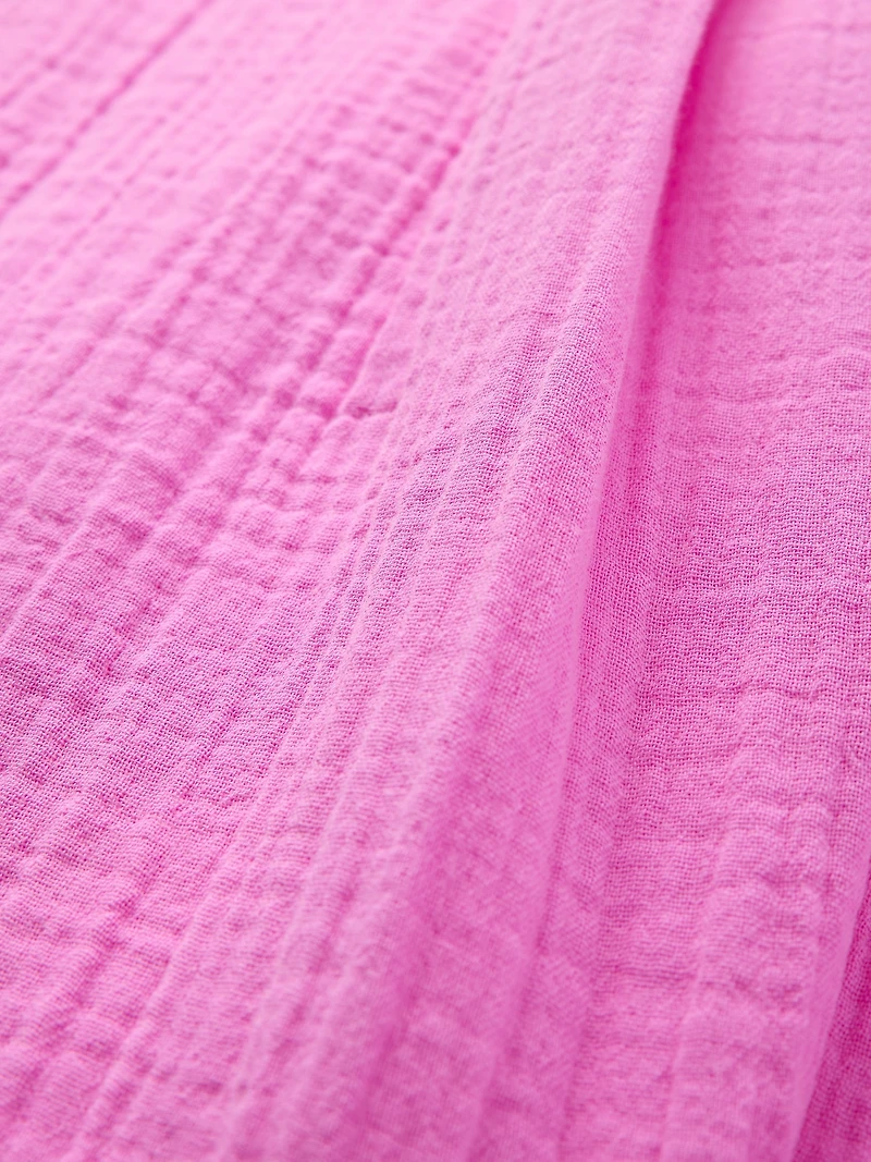 Cotton Gauze Easy Barrel Pants