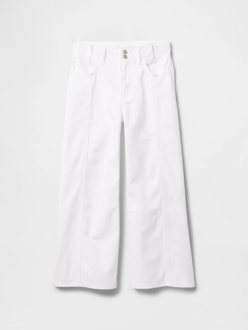 Kids High Rise Stride Wide-Leg Ankle Jeans