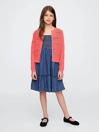 Girls Pointelle Cardigan