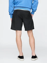 8" Linen-Cotton Shorts