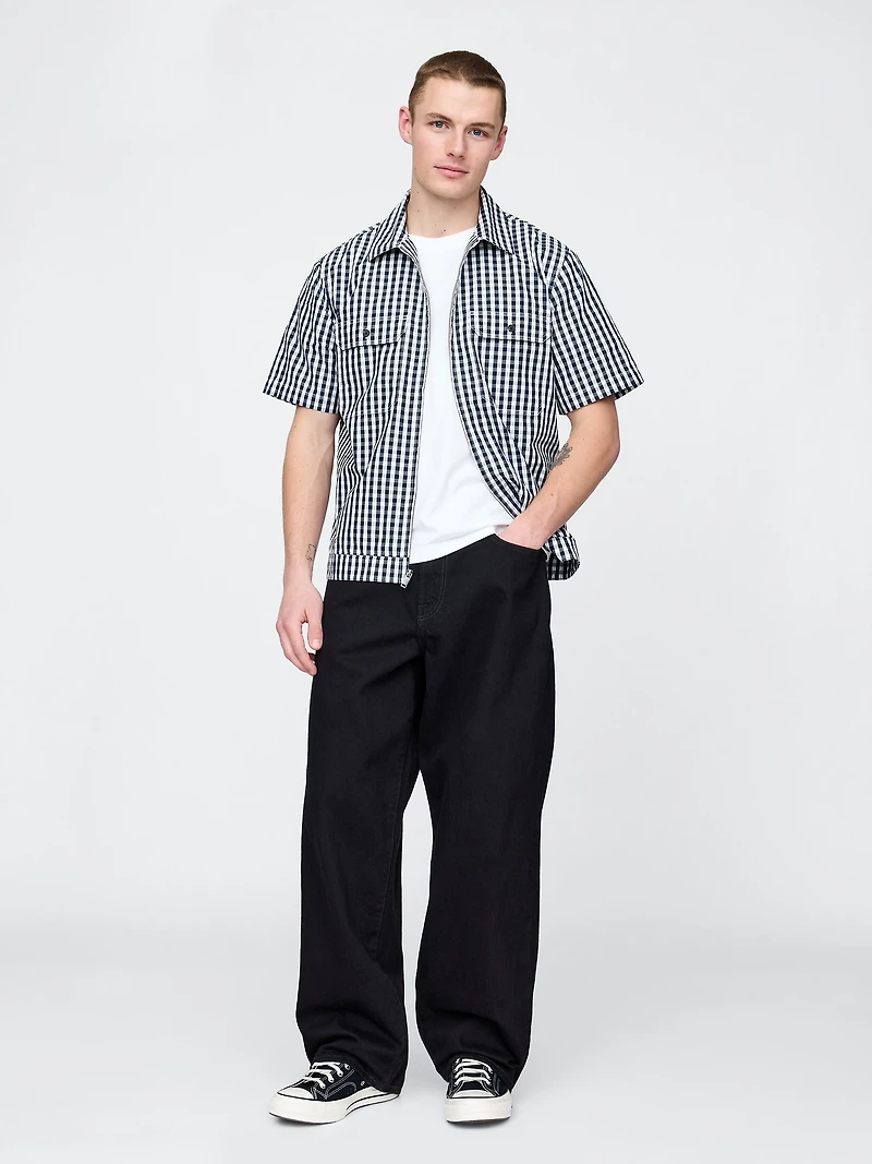 Poplin Full-Zip Pocket Shirt