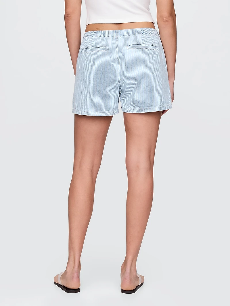 Mid Rise Easy Denim Boxer Shorts