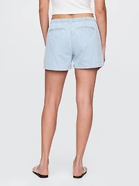 Mid Rise Easy Denim Boxer Shorts
