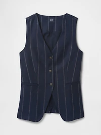 Linen-Blend Longline Vest