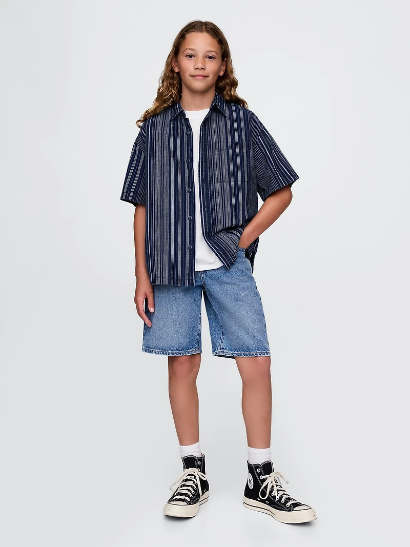 Kids Relaxed Indigo Stripe Shirt