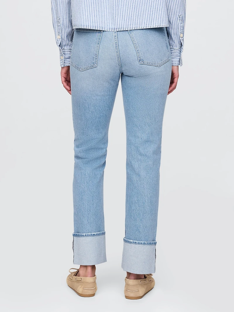 High Rise Cuffed '90s Slim Straight Jeans