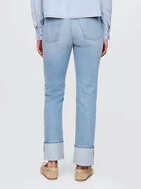 High Rise Cuffed '90s Slim Straight Jeans
