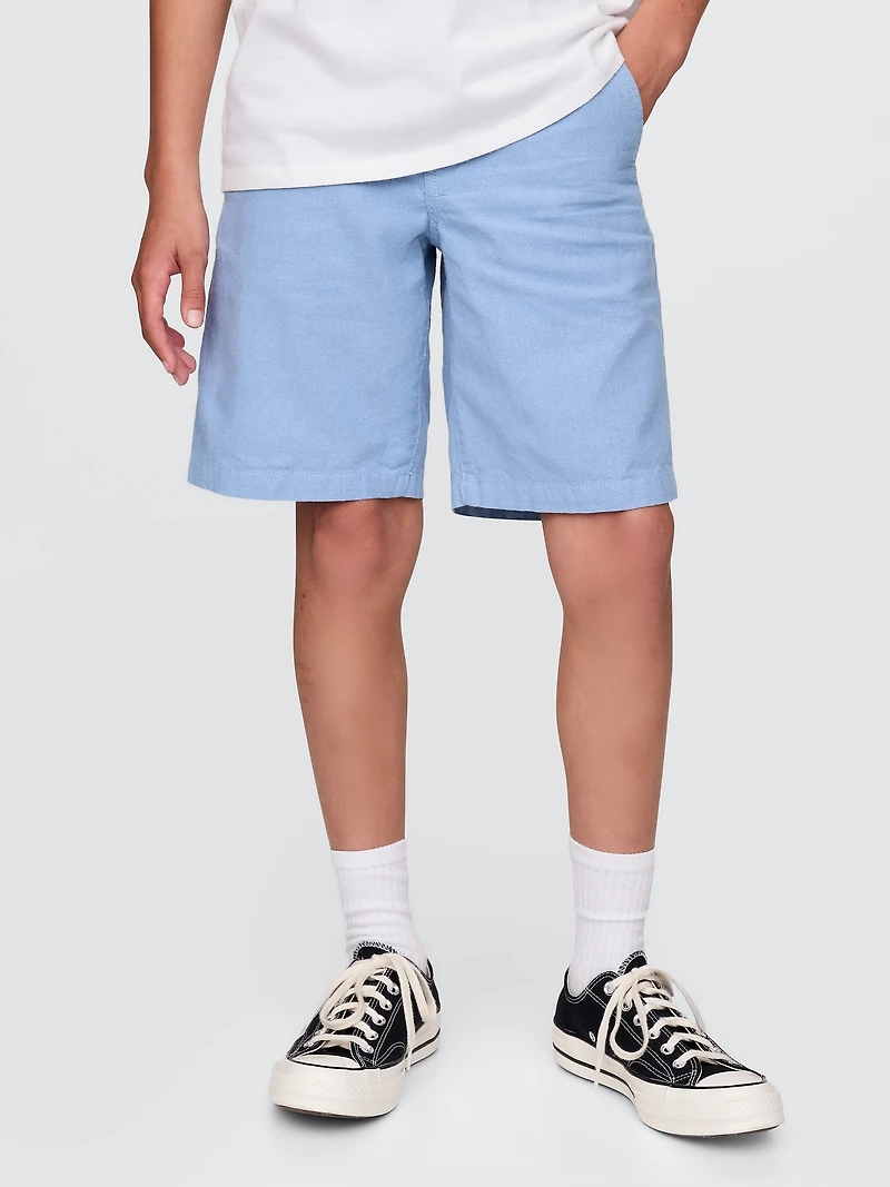 Kids 8" Linen-Cotton Shorts