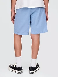 Kids 8" Linen-Cotton Shorts