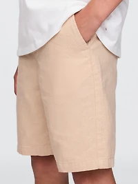 Kids 8" Linen-Cotton Shorts