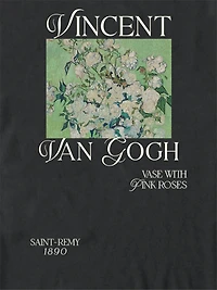 Van Gogh Pink Roses Oversized Graphic T-Shirt