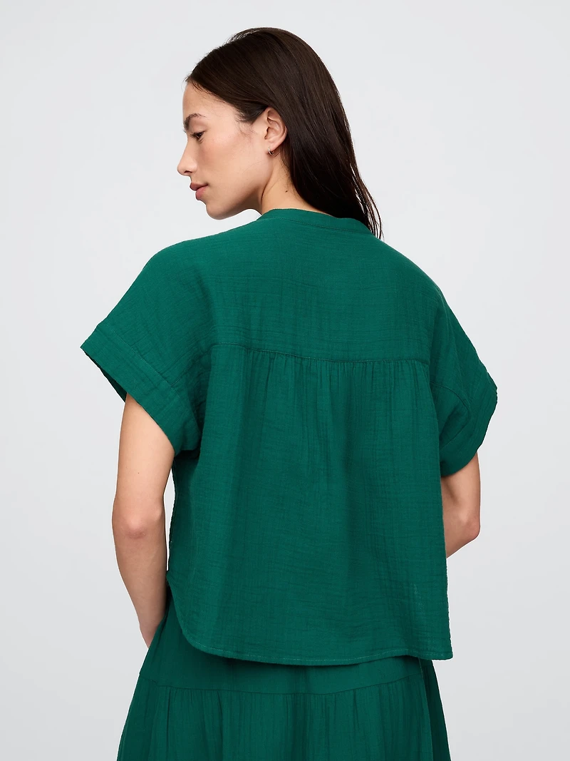 Cotton Gauze Dolman Shirt